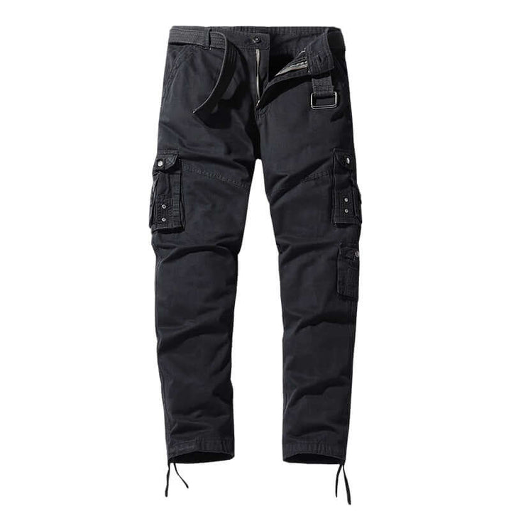 Joraienne | Women's Wide-Leg Linen Cargo Trousers — — Black