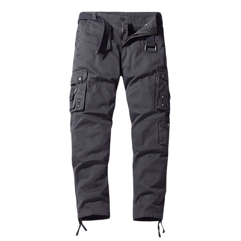 Joraienne | Women's Wide-Leg Linen Cargo Trousers — — Gray