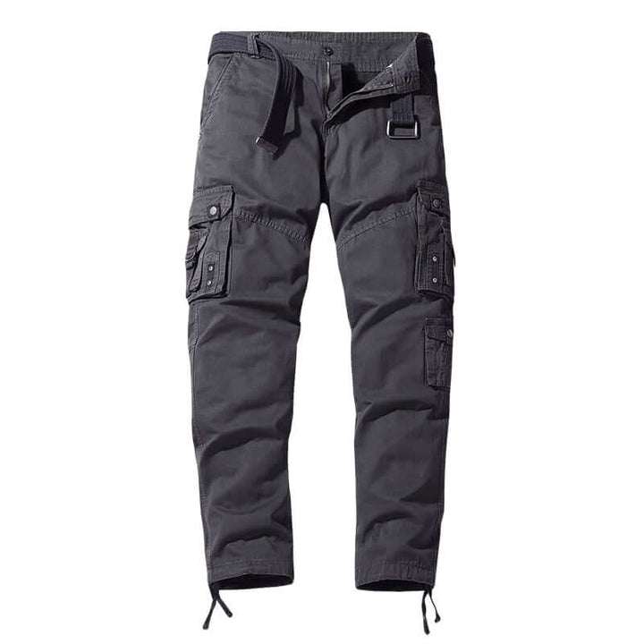 Joraienne | Women's Wide-Leg Linen Cargo Trousers — — Gray