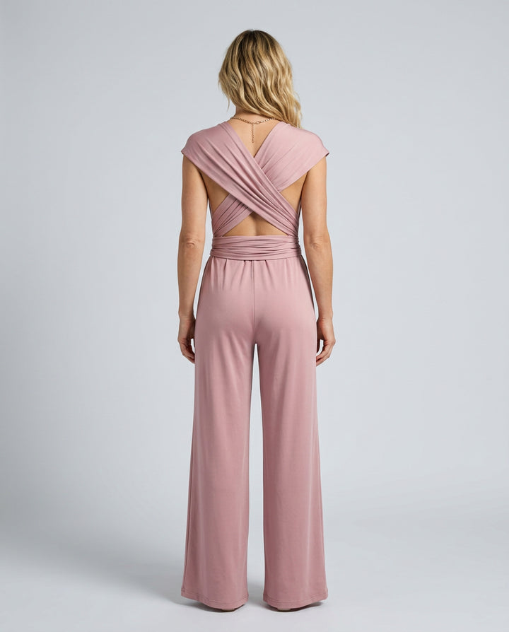 Josephine | Women's Elegant Wide-Leg Jumpsuit with Wrap Back — 2
