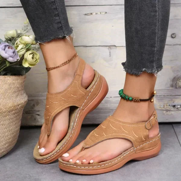 Kalianthe | Women's Comfortable Orthopedic Sandals — Khaki