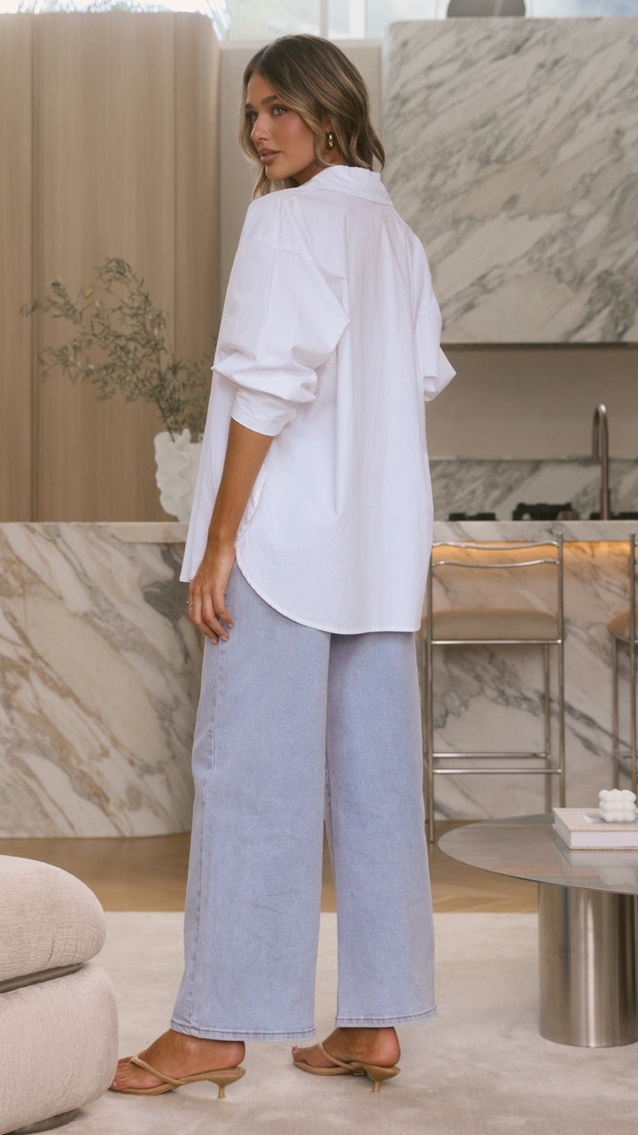 Kalilyn | Women's Jeans Wide Leg Everyday Wear - Light Denim / Dark Denim