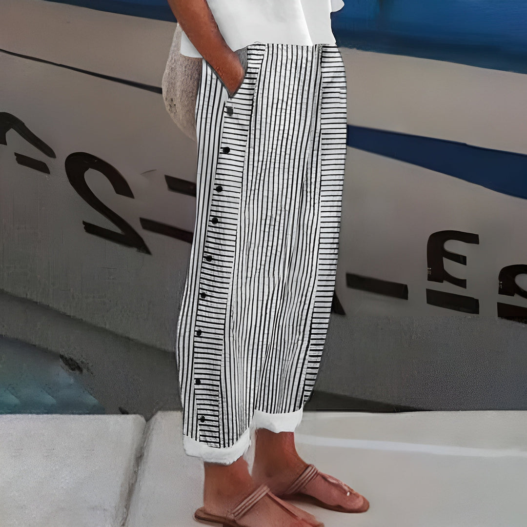 Kelvthea | Women's Wide-Leg Lightweight Linen Trousers — 2