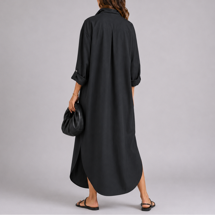 Kesiita | Women's Elegant Linen Shirt Maxi Dress – Lightweight & Effortless — 2