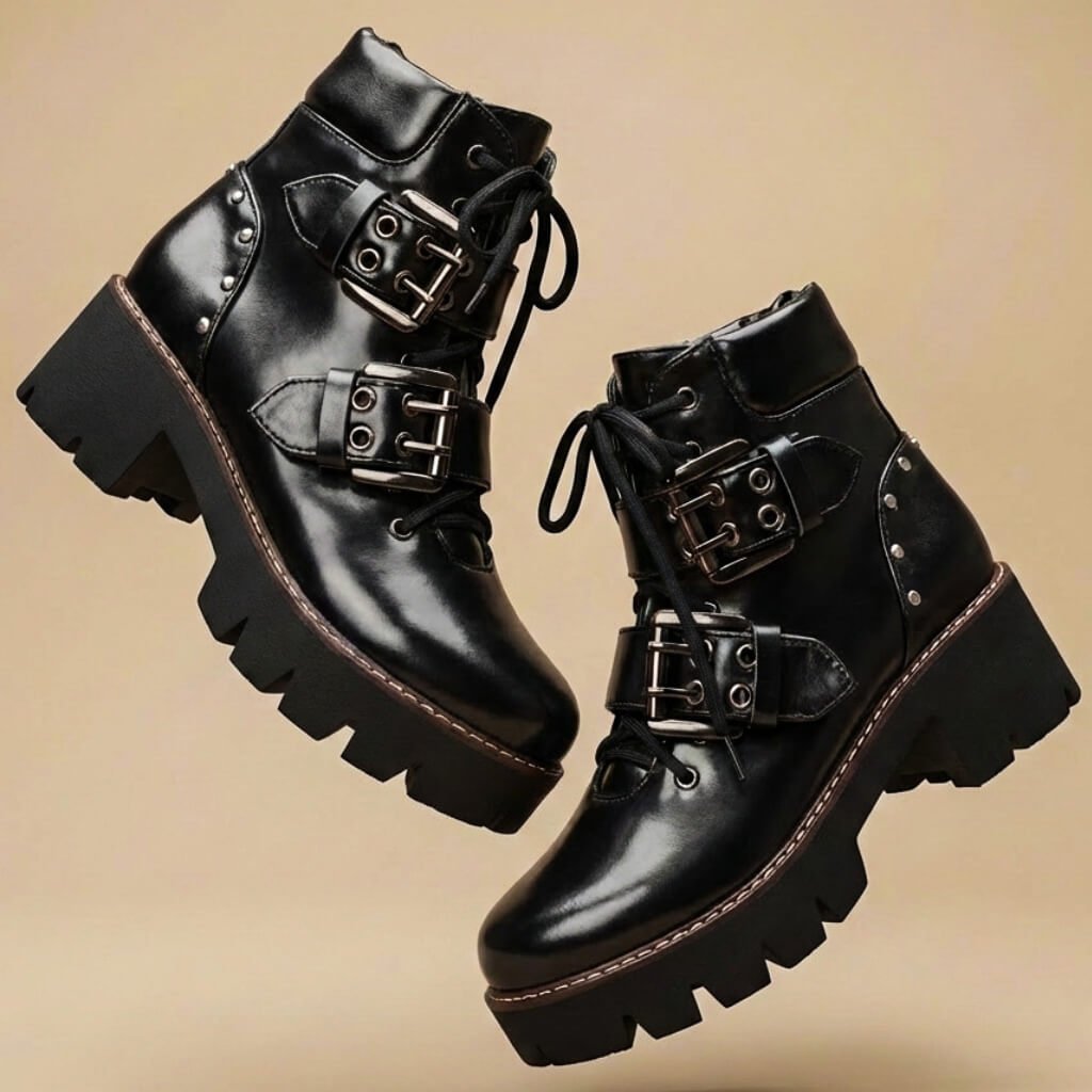 Liliana | Women's Western Style Knee-High Savannah Buckle Ankle Boots — 2