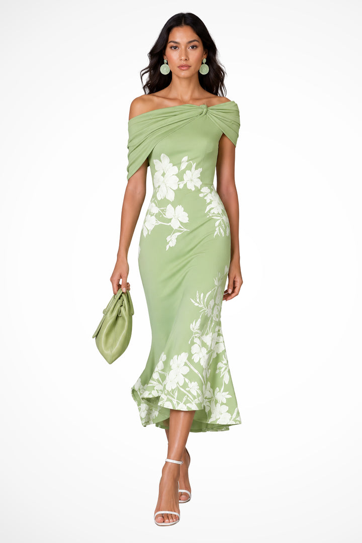 Liorelle | Women's Off Shoulder Floral Print Wedding Guest Midi Dress — 1