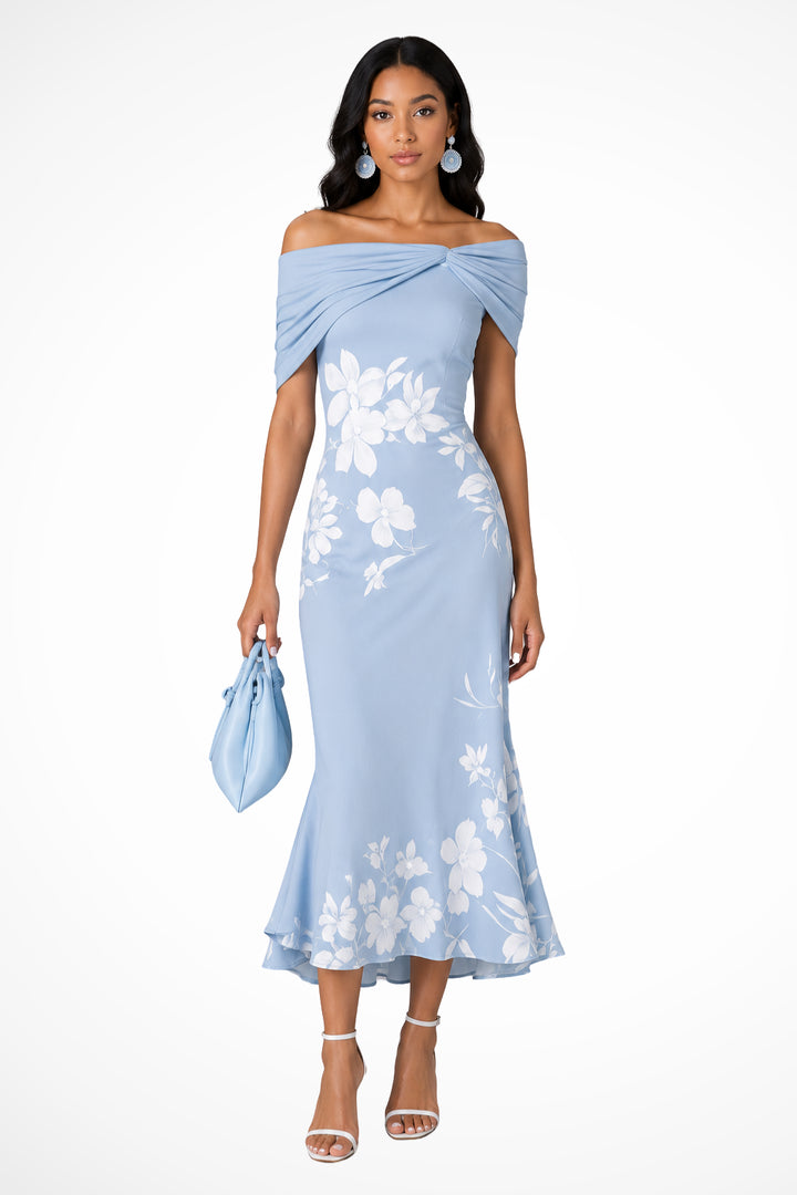 Liorelle | Women's Off Shoulder Floral Print Wedding Guest Midi Dress — 2