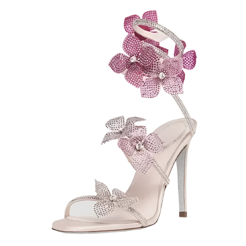 Liormira | Women's Comfortable Heels | Snake Sandals | Snake Heels | High Heels — Pink
