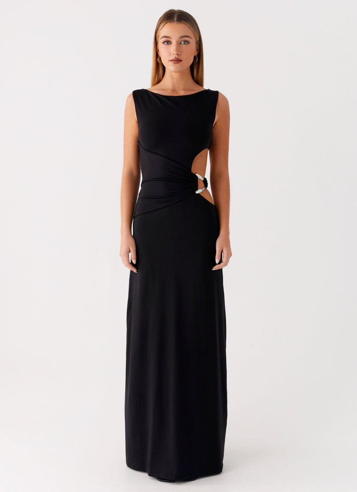Lisettecine | Women's Elegant Maxi Dress - Black — 1