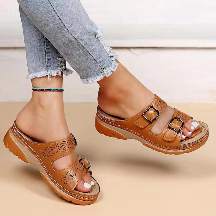 Lumidessa | Double Buckle Cushioned Slide Walking Sandals