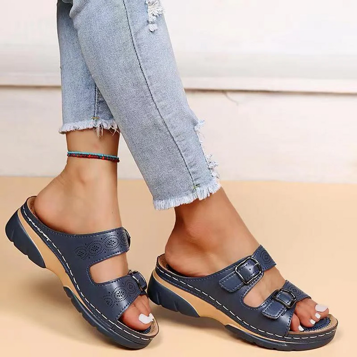 Lumidessa | Double Buckle Cushioned Slide Walking Sandals