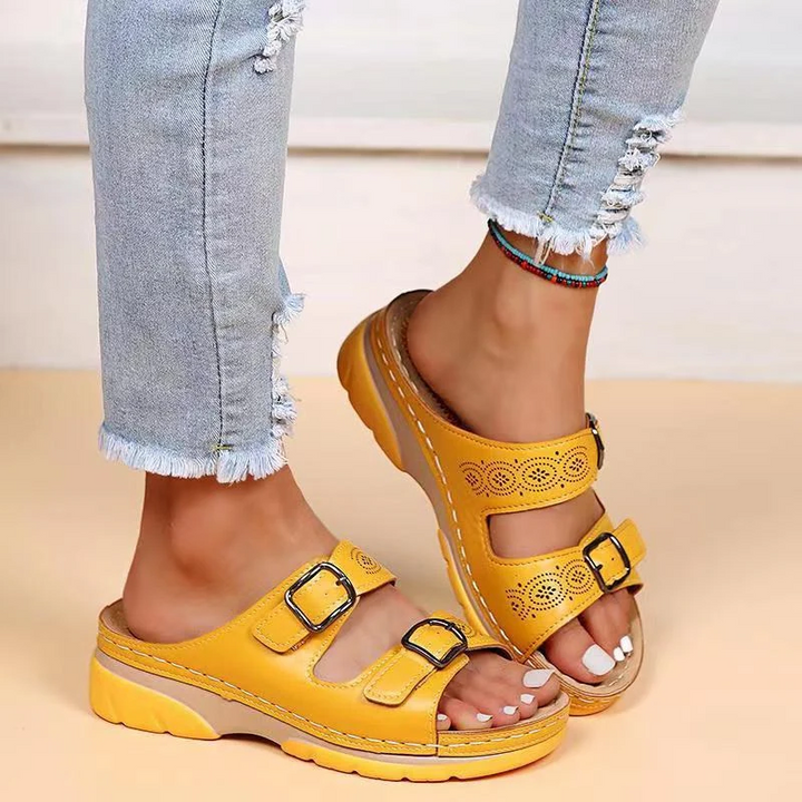 Lumidessa | Double Buckle Cushioned Slide Walking Sandals