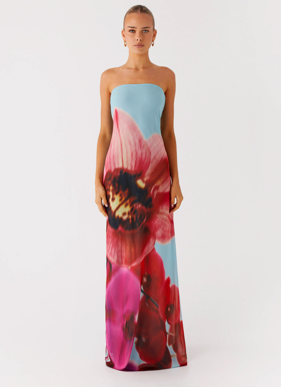 Lyraria | Women's Elegant Maxi Dress - Turquoise Bloom — 1