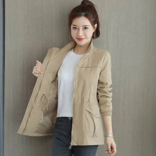 Magnolia | Women's Double-Breasted ’s Lightweight Waterproof Trench Coat — 2