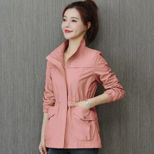 Magnolia | Women's Double-Breasted ’s Lightweight Waterproof Trench Coat — Pink