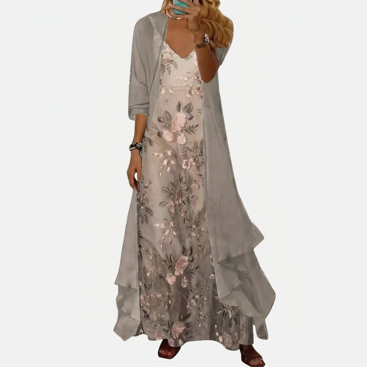 Marenana | Women's Matching Maxi Dress Sage Green Floral Two-Piece Set for — 2