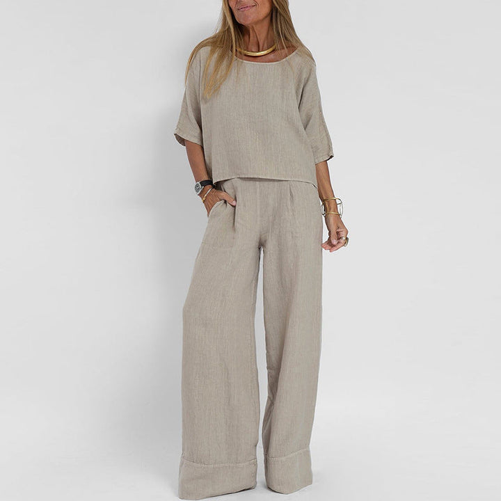Marloienne | Women's Matching Relaxed Fit Two Piece Set — Grey