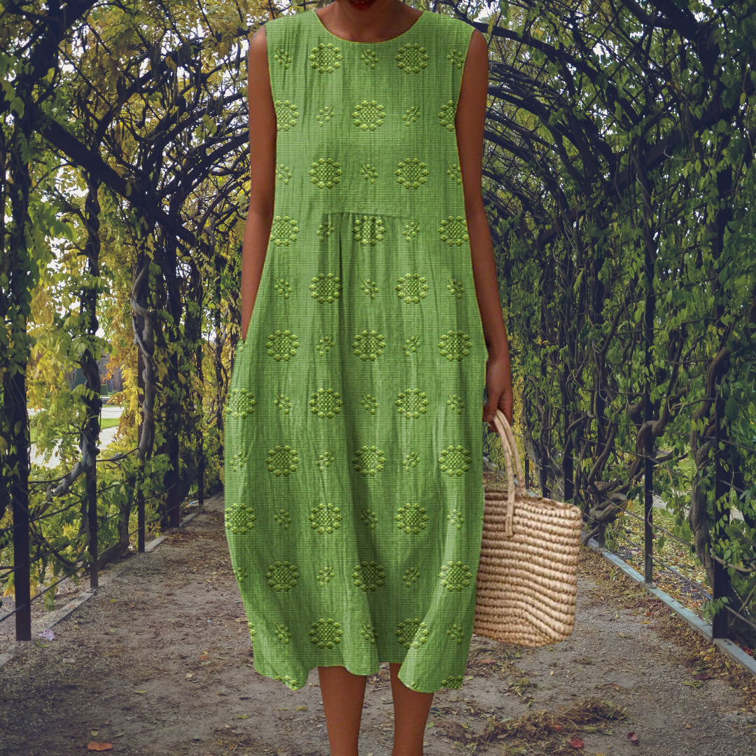 Marlonova | Women's Sleeveless Midi Dress with Relaxed Comfortable Fit — 1