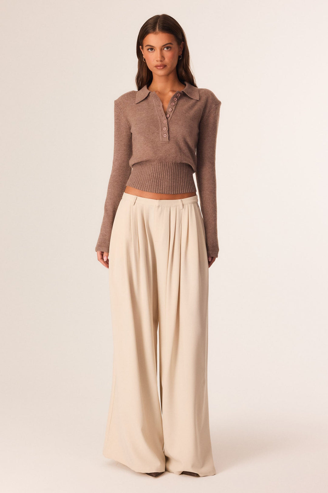 Melisancine | Women's Cozy SHOULDER PAD KNIT TOP Sweaters — 2