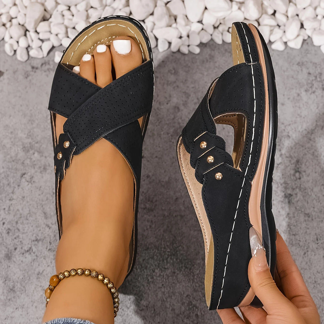 Ninonara | Women's Comfortable Stylish Orthopedic Wedge Sandals — Black