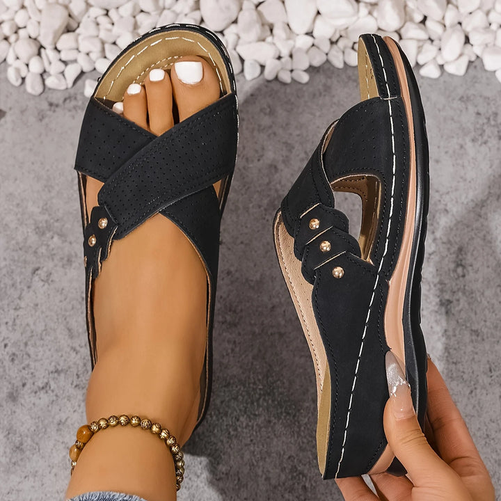 Ninonara | Women's Comfortable Stylish Orthopedic Wedge Sandals — Black