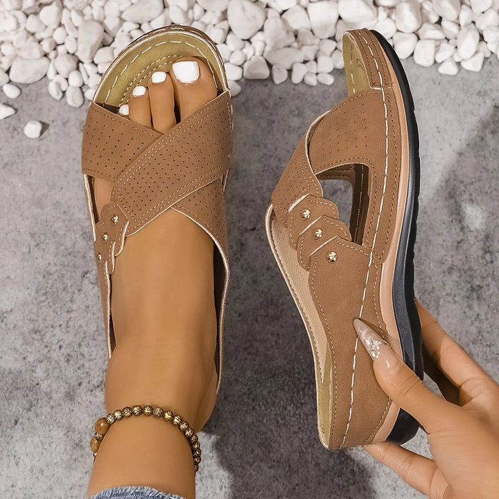 Ninonara | Women's Comfortable Stylish Orthopedic Wedge Sandals — Brown