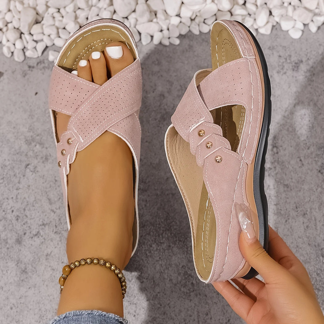 Ninonara | Women's Comfortable Stylish Orthopedic Wedge Sandals — Pink