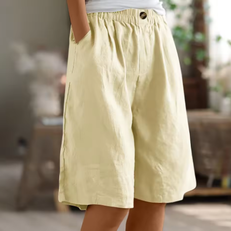 Nora | Women's Denim High-Waist Comfort Knee-Length Waist Shorts for — 3