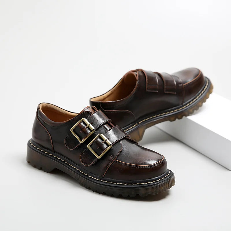 Novaaria | Women's Cushioned Double Buckle Loafer Platform — 2