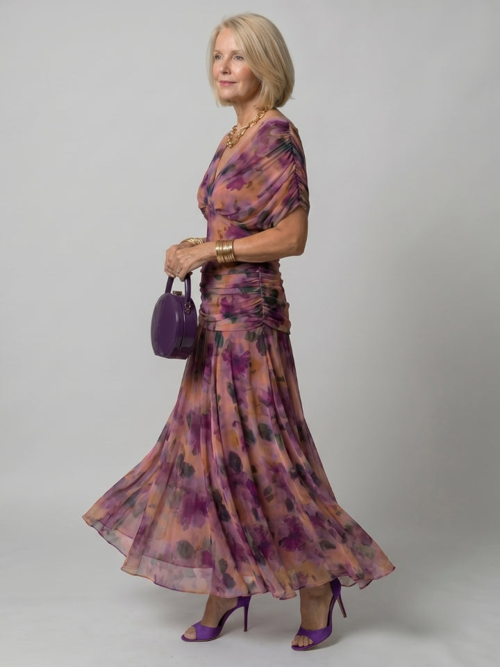 Odellise | Women's Elegant Off Shoulder Flow Midi Dress — 2