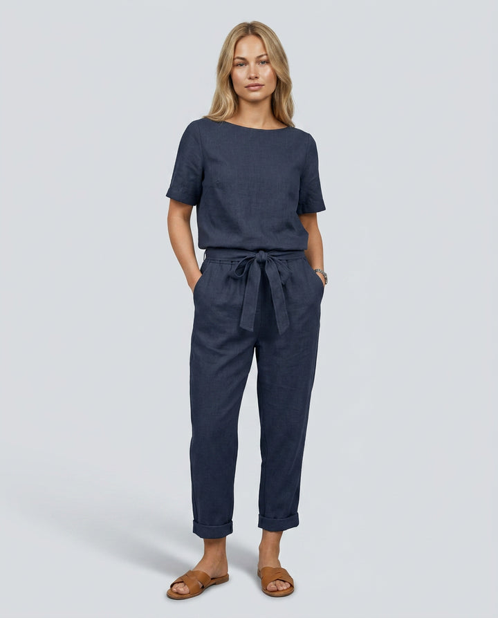 Odette | Women's Wide-Leg Elegant Two-Piece Jumpsuit Set with Tapered Trousers — 1