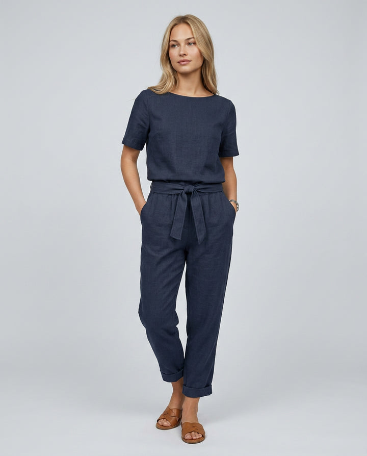 Odette | Women's Wide-Leg Elegant Two-Piece Jumpsuit Set with Tapered Trousers — 3