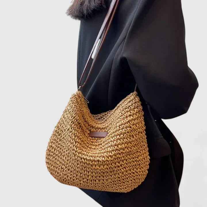 Oriareth | Women's Casual Stretch Woven Straw Crossbody Bag Top — 2