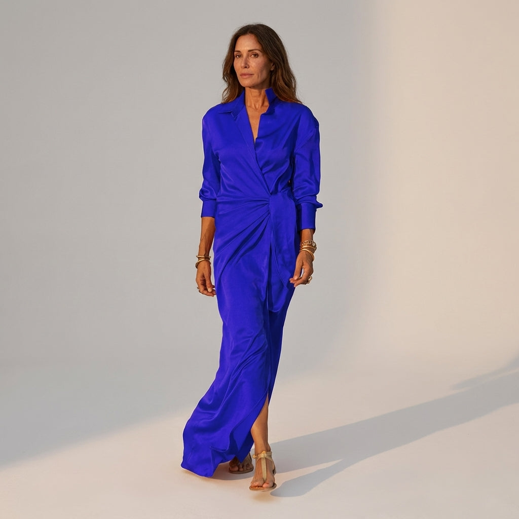 Orlaoura | Women's Elegant Long Dress — Blue