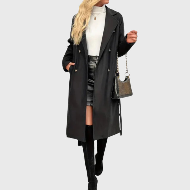Persephone | Women's Double-Breasted Extended Length winter Trench Coat — 2