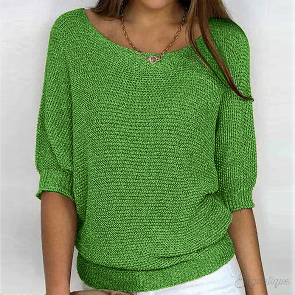 Priscilla | Women's Knit Cozy elegant sweater — Grün