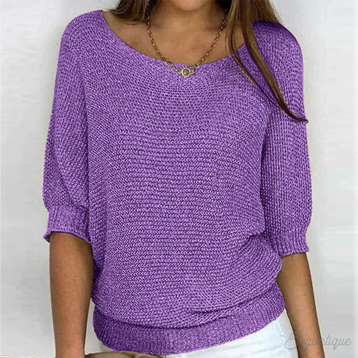 Priscilla | Women's Knit Cozy elegant sweater — Viola