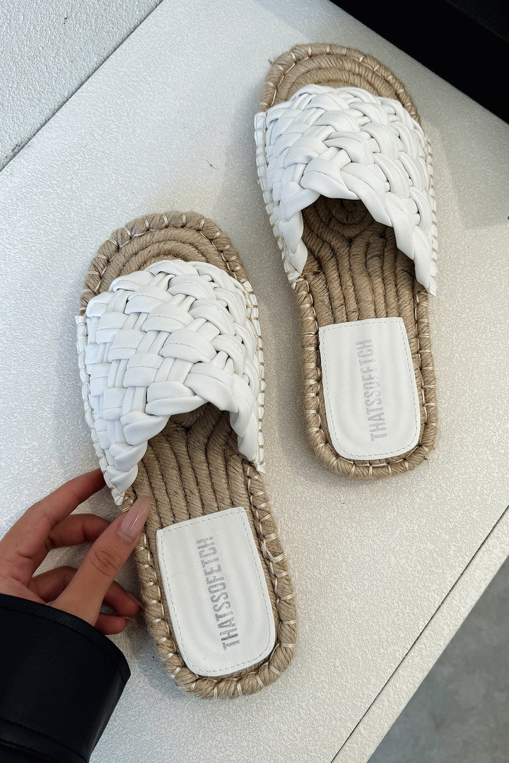 Renethnia | Women's Casual Stretch Slides - White Tops — 2