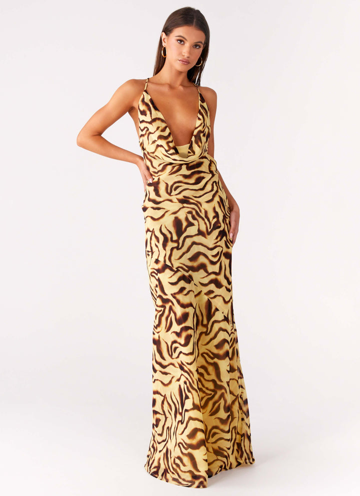 Rilladessa | Women's Elegant Lune Maxi Dress - Laguna Print — 1