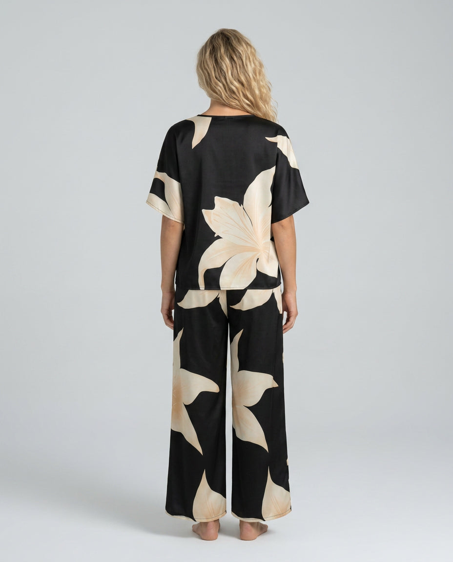 Rosa | Women's Elegant Floral Print Jumpsuit with Wide-Leg Trousers — 2