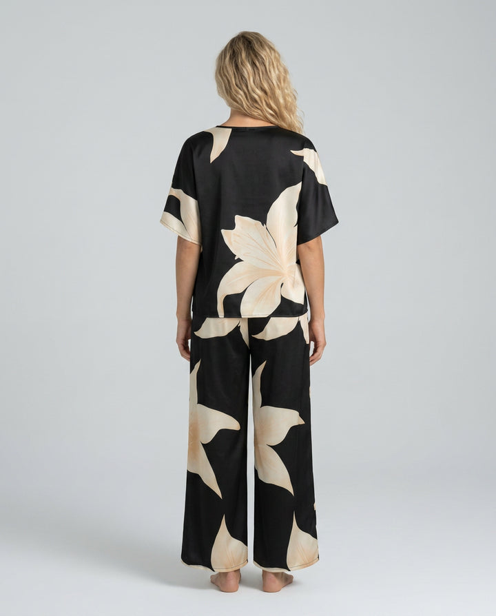 Rosa | Women's Elegant Floral Print Jumpsuit with Wide-Leg Trousers — 2