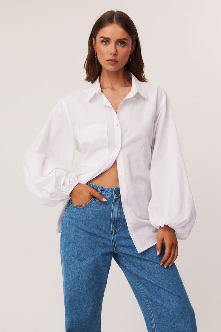 Rosamora | Women's Blouse Casual Outfit - White