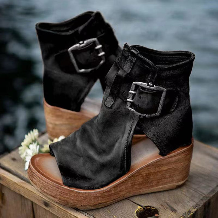 Sableoura | Boho Adjustable Strap Orthopedic Wedge Sandals