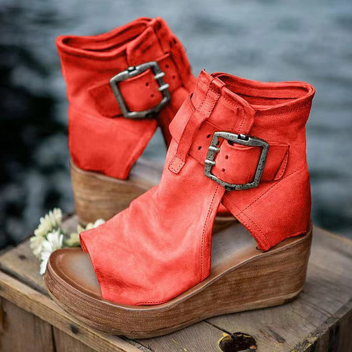 Sableoura | Boho Adjustable Strap Orthopedic Wedge Sandals