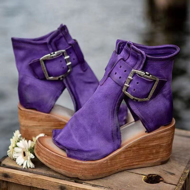 Sableoura | Boho Adjustable Strap Orthopedic Wedge Sandals