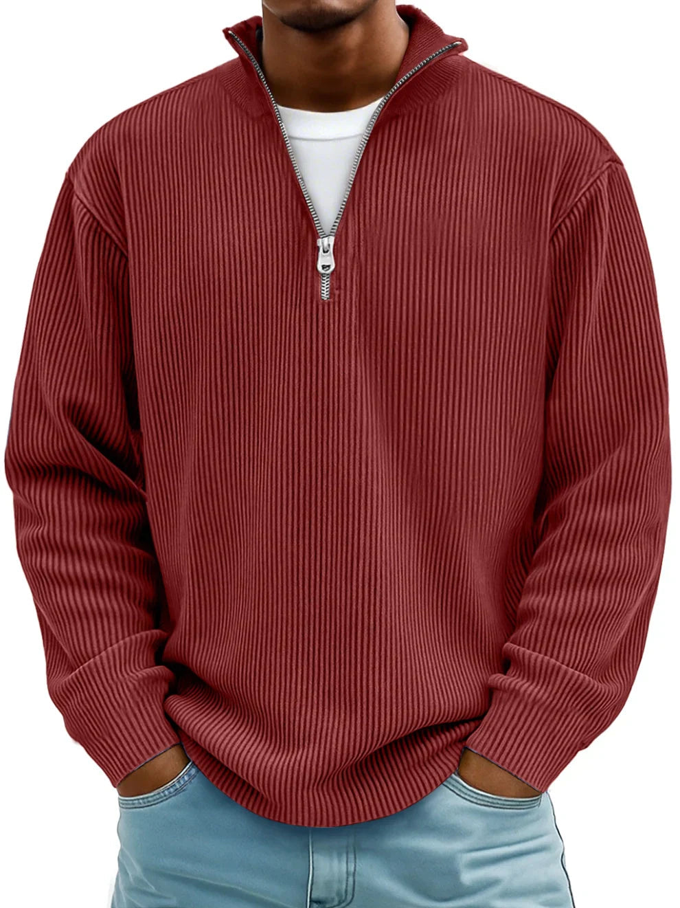 Saskia | Women's Knit Cozy Trendy Style-Pullover Sweaters — Rot