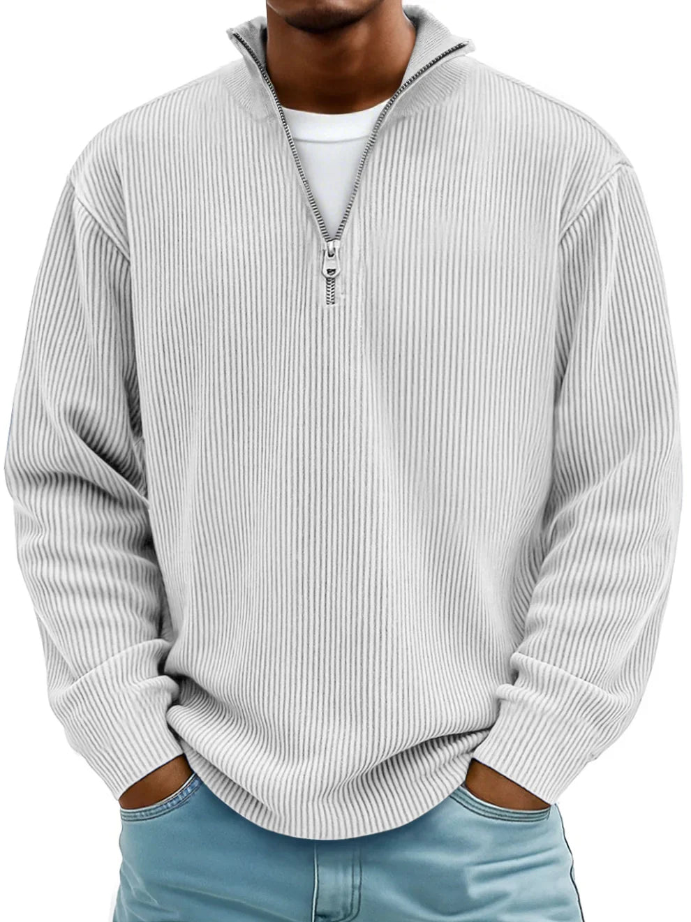Saskia | Women's Knit Cozy Trendy Style-Pullover Sweaters — Weiß