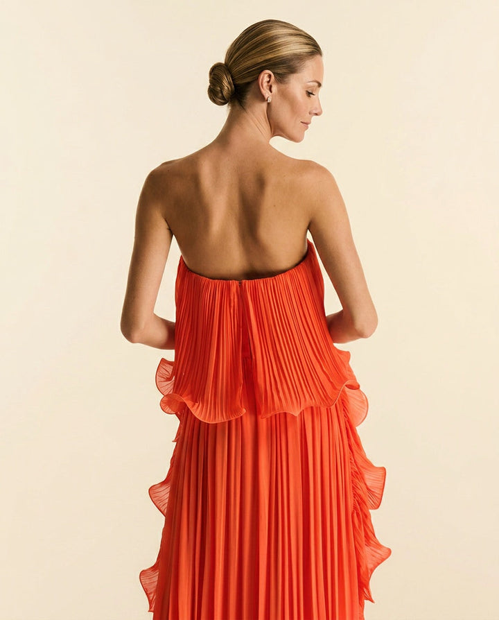 Serwynn | Chiffon Pleated Frill Maxi | Wedding Guest Dress