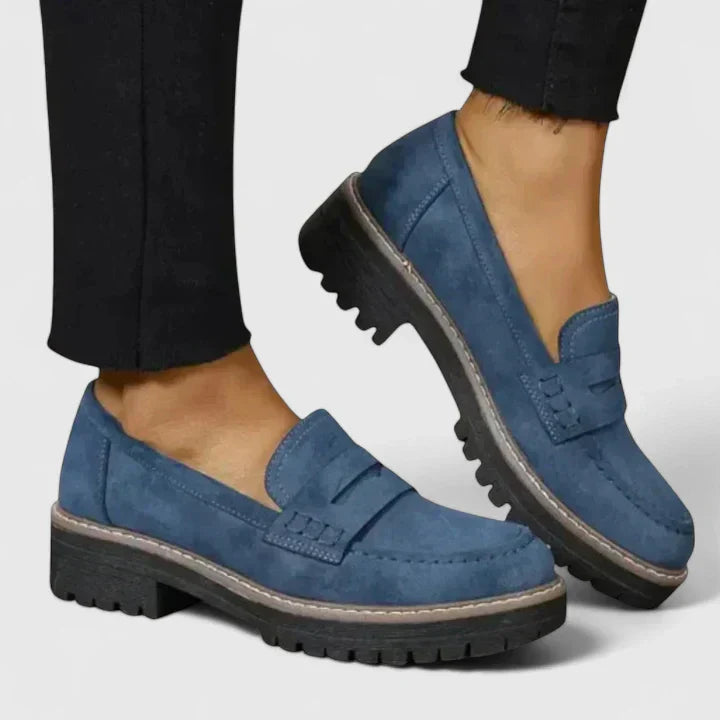 Severine | Women's Orthopedic Comfort Slip-On Orthopedic Arch Support Loafers — Blue