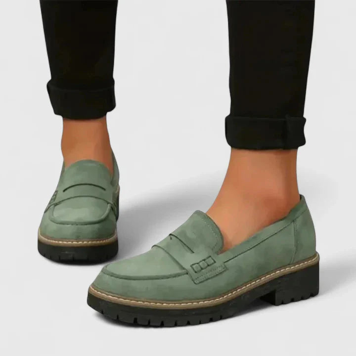 Severine | Women's Orthopedic Comfort Slip-On Orthopedic Arch Support Loafers — Green